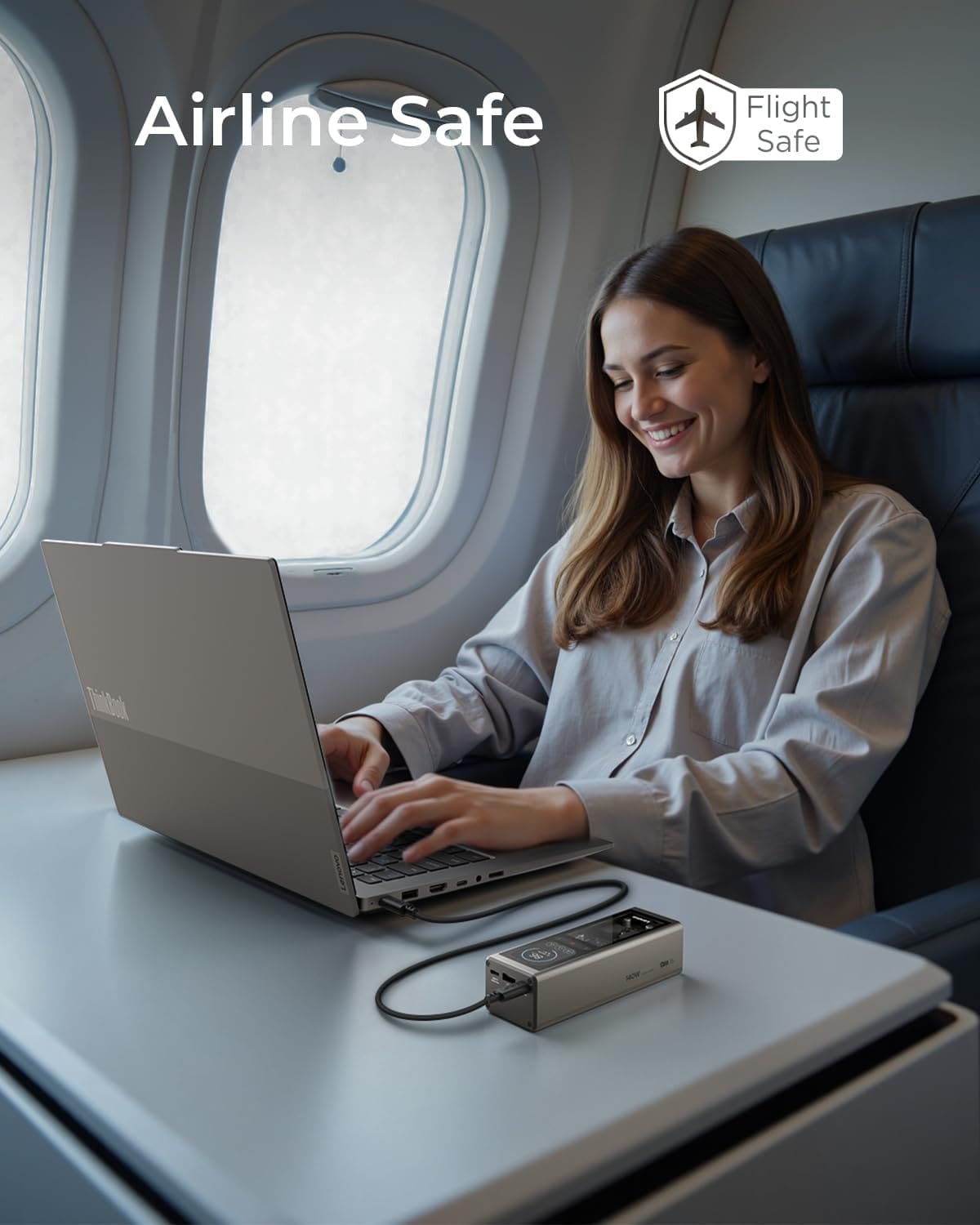 Travel-friendly Lenovo Power Bank compact design