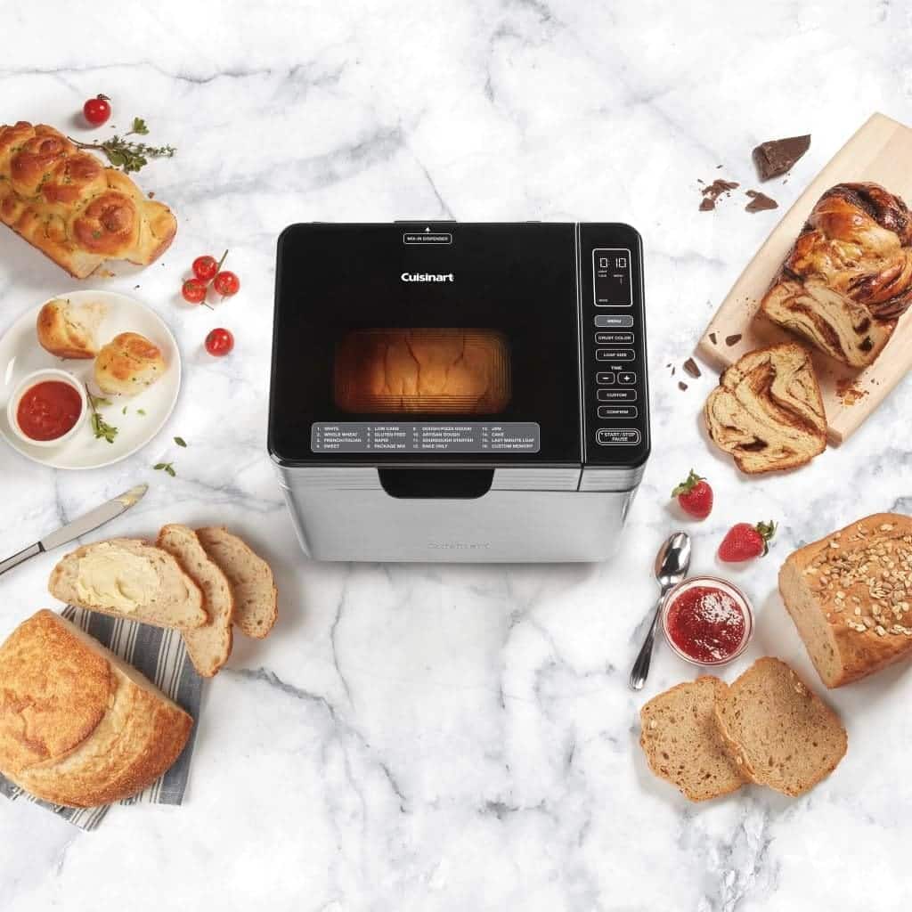 Cuisinart Bread Maker with 16 Menu Options Displayed