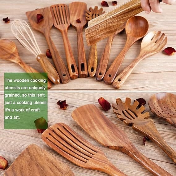 Teak Wooden Spoons for Cooking with Free USA Delivery