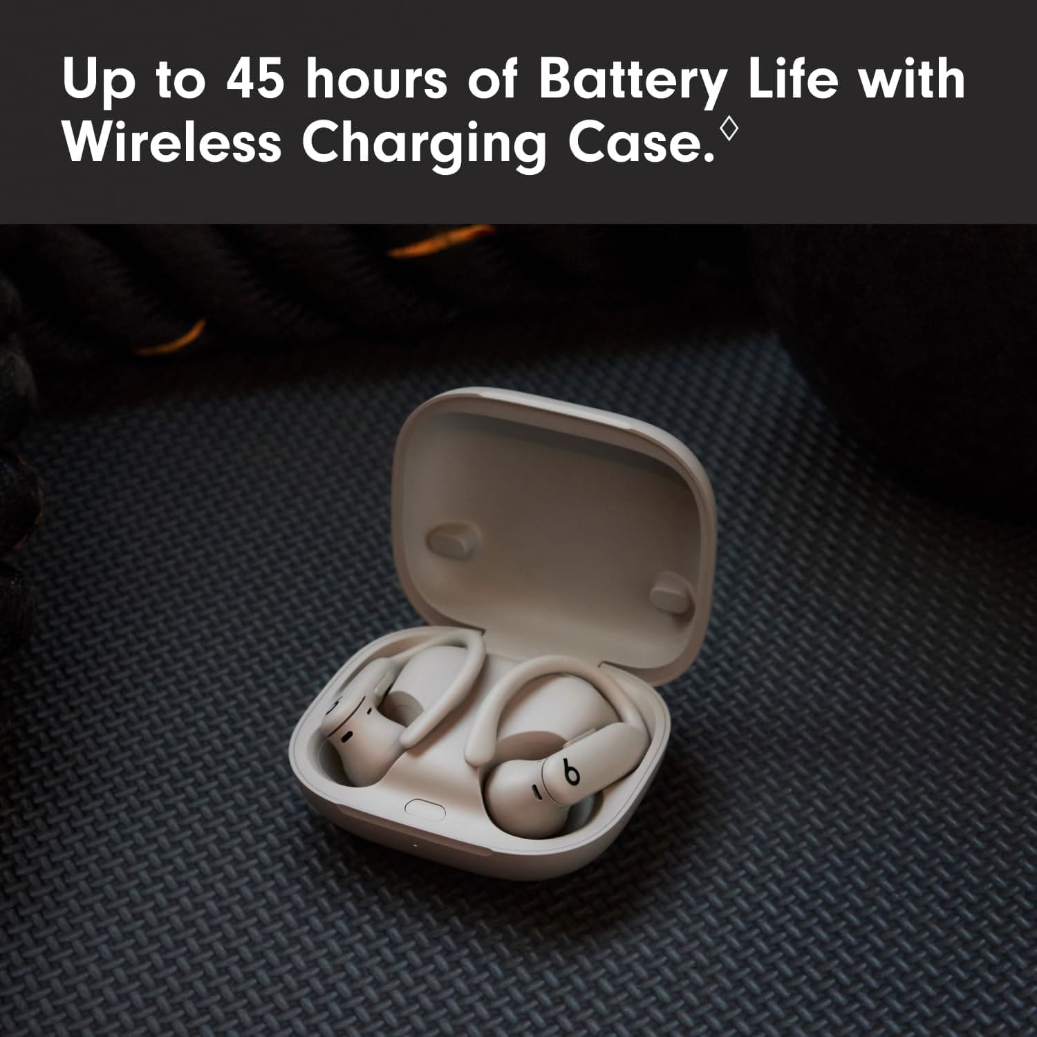 Compact Powerbeats Pro 2 case with wireless Qi charging.