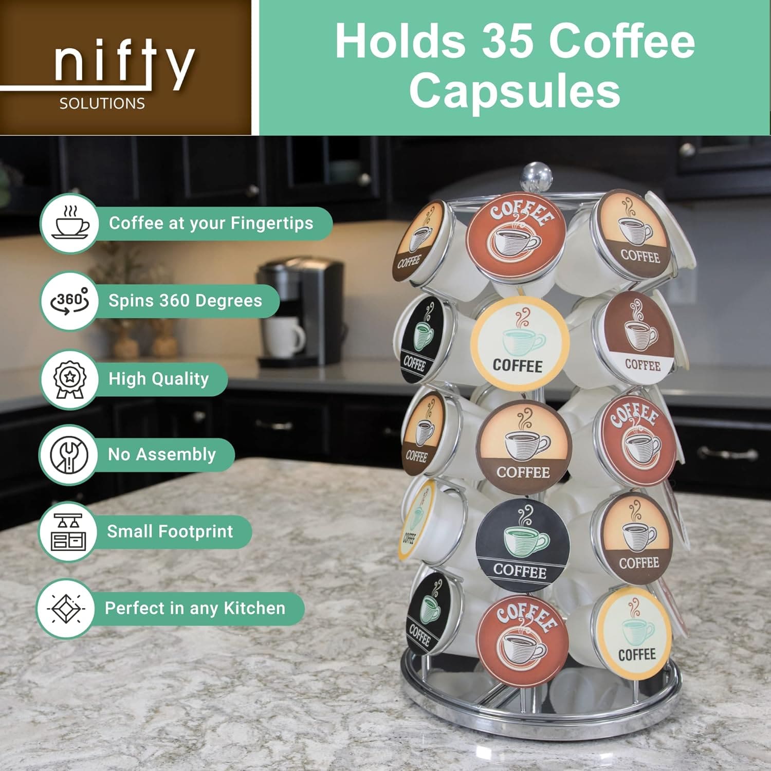 Nifty K Cup Holder for Kitchen Counter