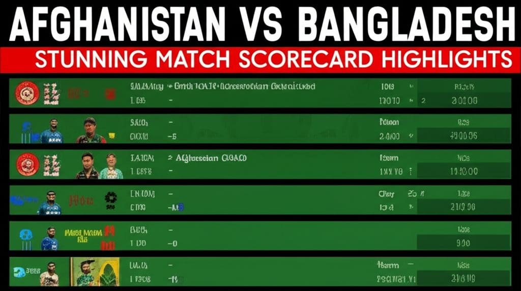 Cricket match scorecard highlights displayed.