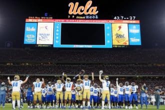 UCLA upset No. 7 Penn State 42–37 at the Rose Bowl.