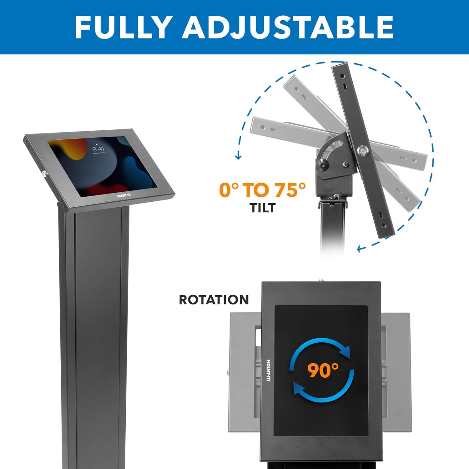 Commercial tablet kiosk floor stand