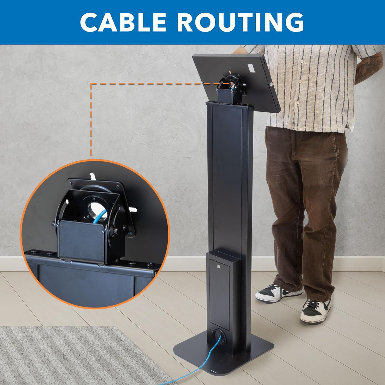 Anti theft locking tablet floor mount