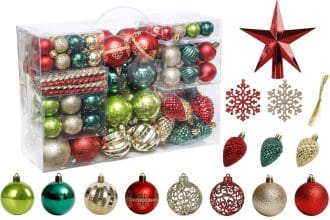 Christmas ornaments bulk pack full 132pcs set