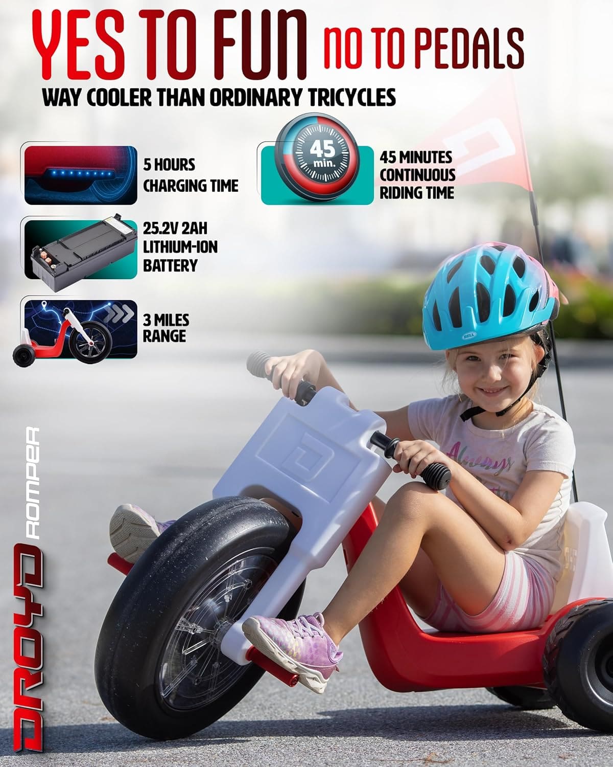 Safe electric tricycle for kids 3+ outdoor fun