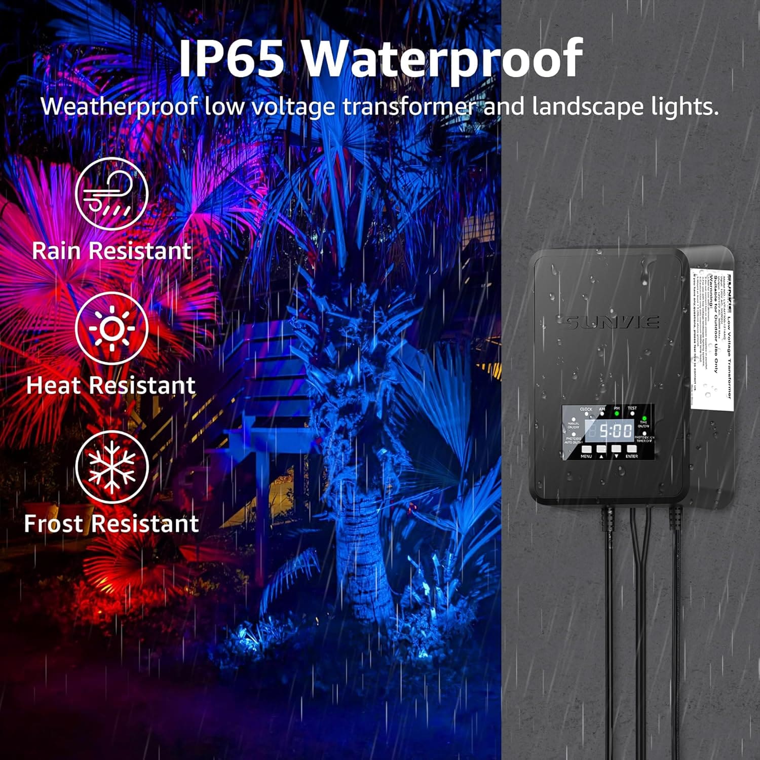 SUNVIE 12 pack LED garden spotlights RGB set