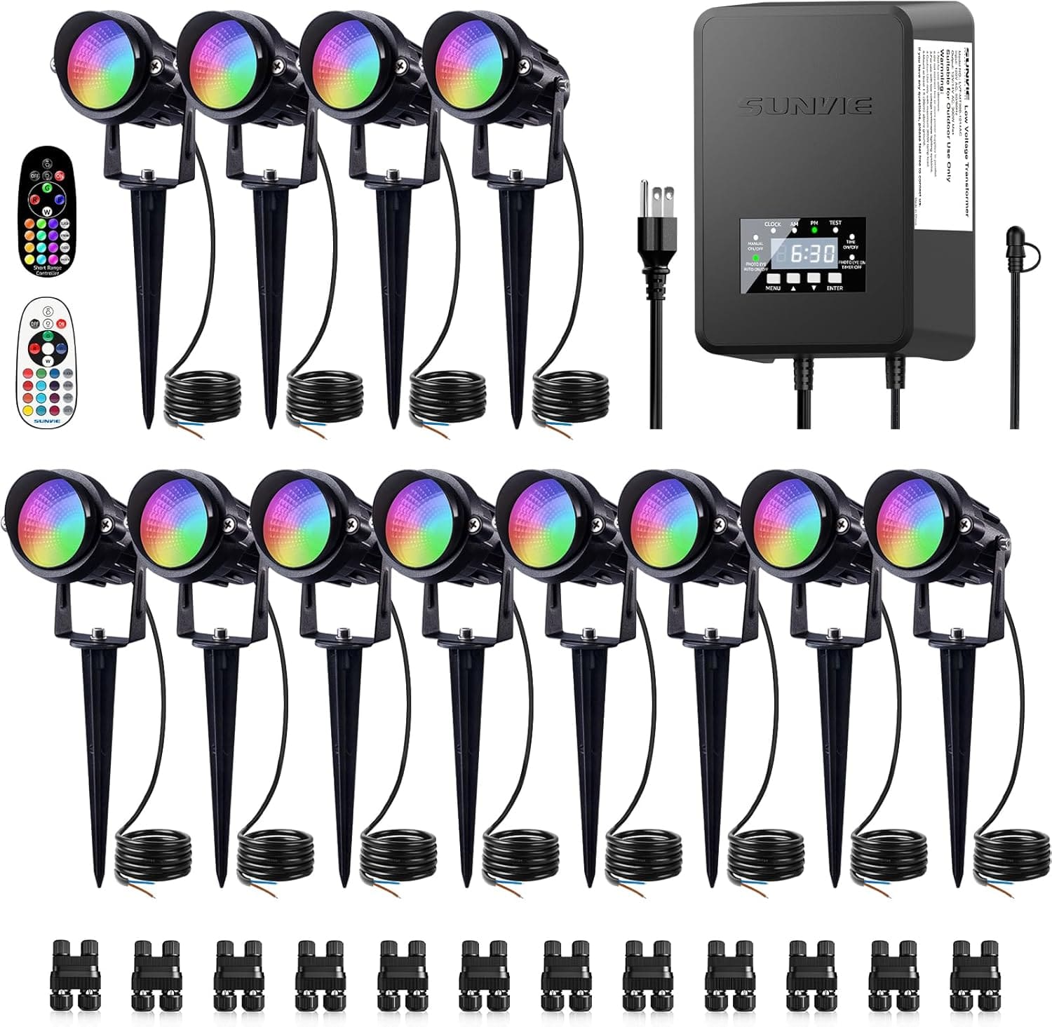 LED garden spotlights RGB outdoor lighting kit