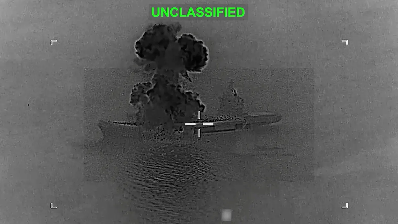 us drone strike sinks iranian ship